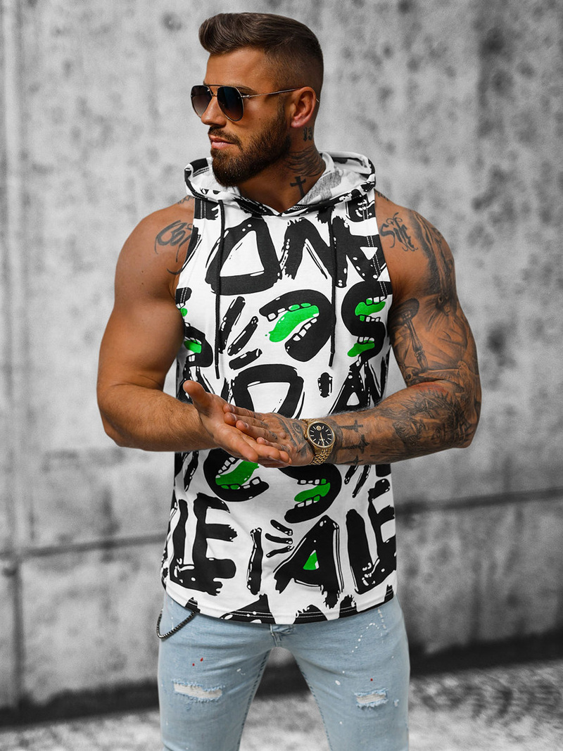 Maiou bărbați albă-neagră OZONEE O/BL300Z