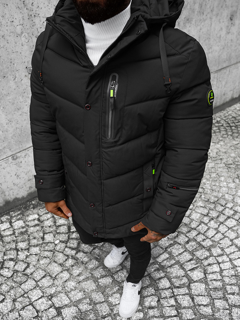 Geacă de iarnă parka bărbați neagră OZONEE JS/22M55/392