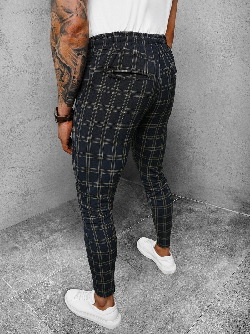 Pantaloni chino bărbaţi albastru marin OZONEE DJ/2282/22