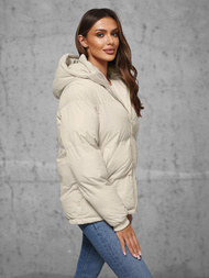 Geacă de femei ecru OZONEE JS/5M3169/62