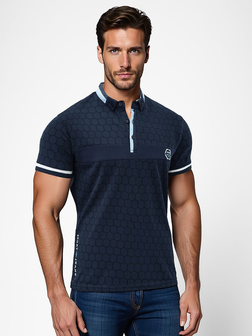 Tricou polo bărbați bleumarin OZONEE O/QQ922