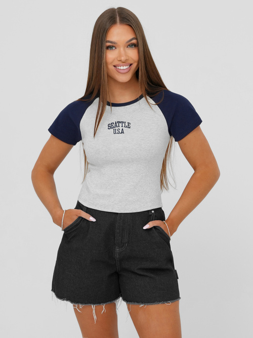 Tricou femei gri OZONEE JS/R61627
