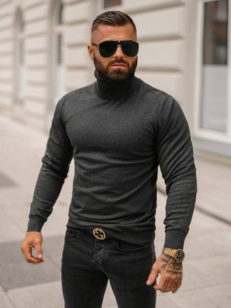 Pulover bărbați antracit OZONEE O/GM303