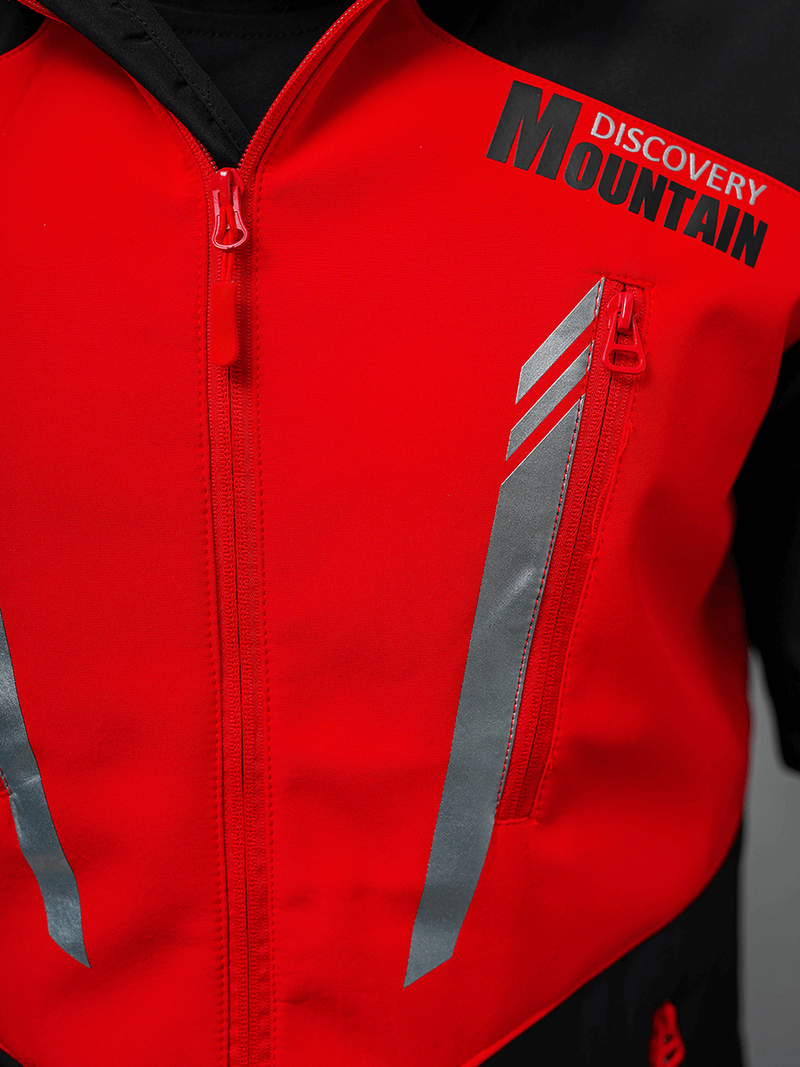 Jachetă softshell bărbați neagră-roșu OZONEE JS/HH022/1CZ