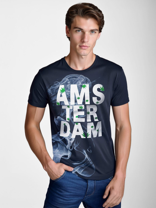 Tricou bărbați albastru marin OZONEE O/T128/25Z