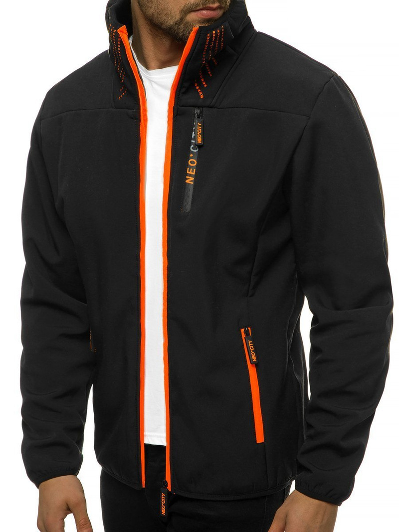 Jachetă bărbați SOFTSHELL neagră OZONEE JS/KS2185