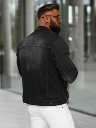 Jachetă de blugi bărbați neagră OZONEE NB/MJ514N