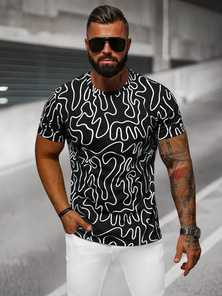Tricou bărbați negri OZONEE JS/8T1198/3