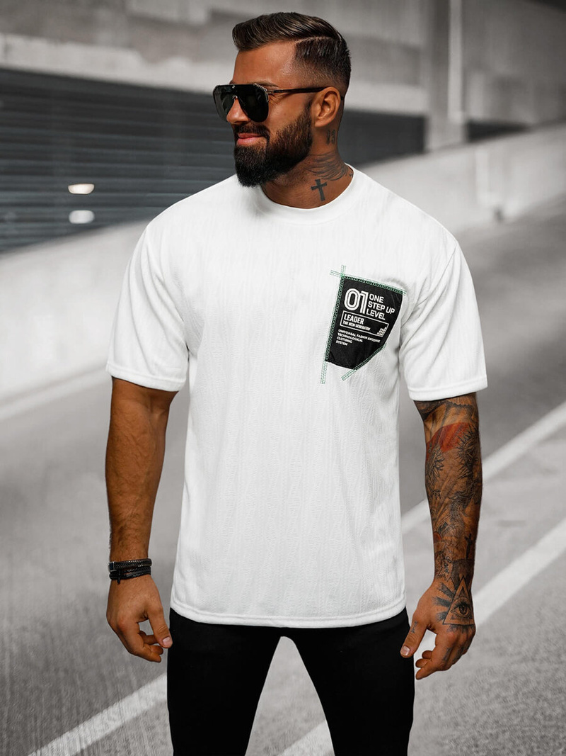 Tricou bărbați alb OZONEE O/3C333