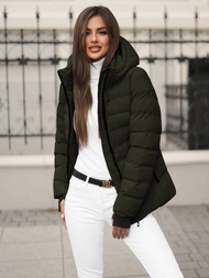 Geacă de iarnă femei verde închis OZONEE JS/M769/136Z
