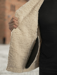 Geacă de piele bărbați neagră OZONEE JS/11Z8273