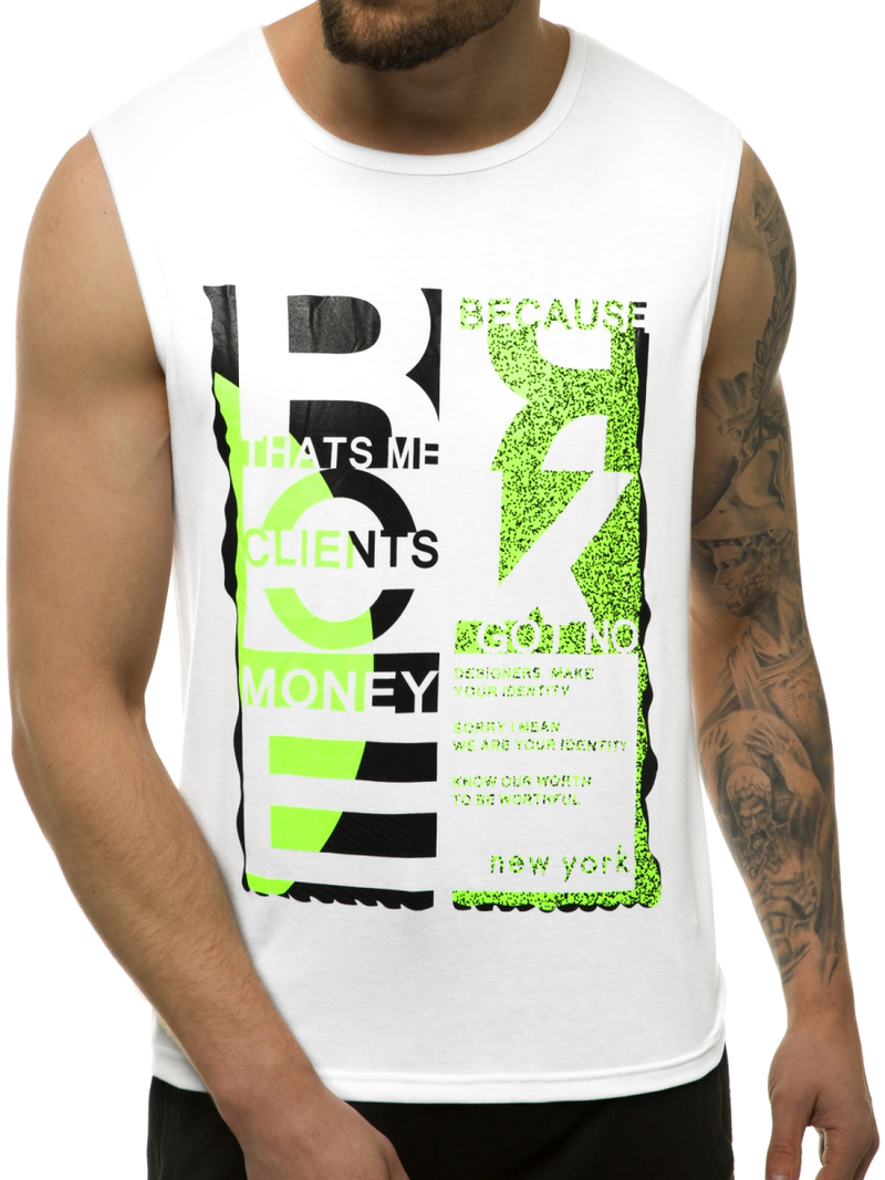 Maiou bărbați alb OZONEE JS/KS2077