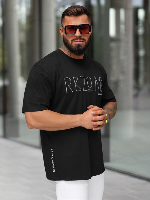 Tricou bărbați negru OZONEE O/QQ1185