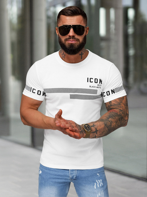 Tricou bărbați alb OZONEE JS/8B1701/1