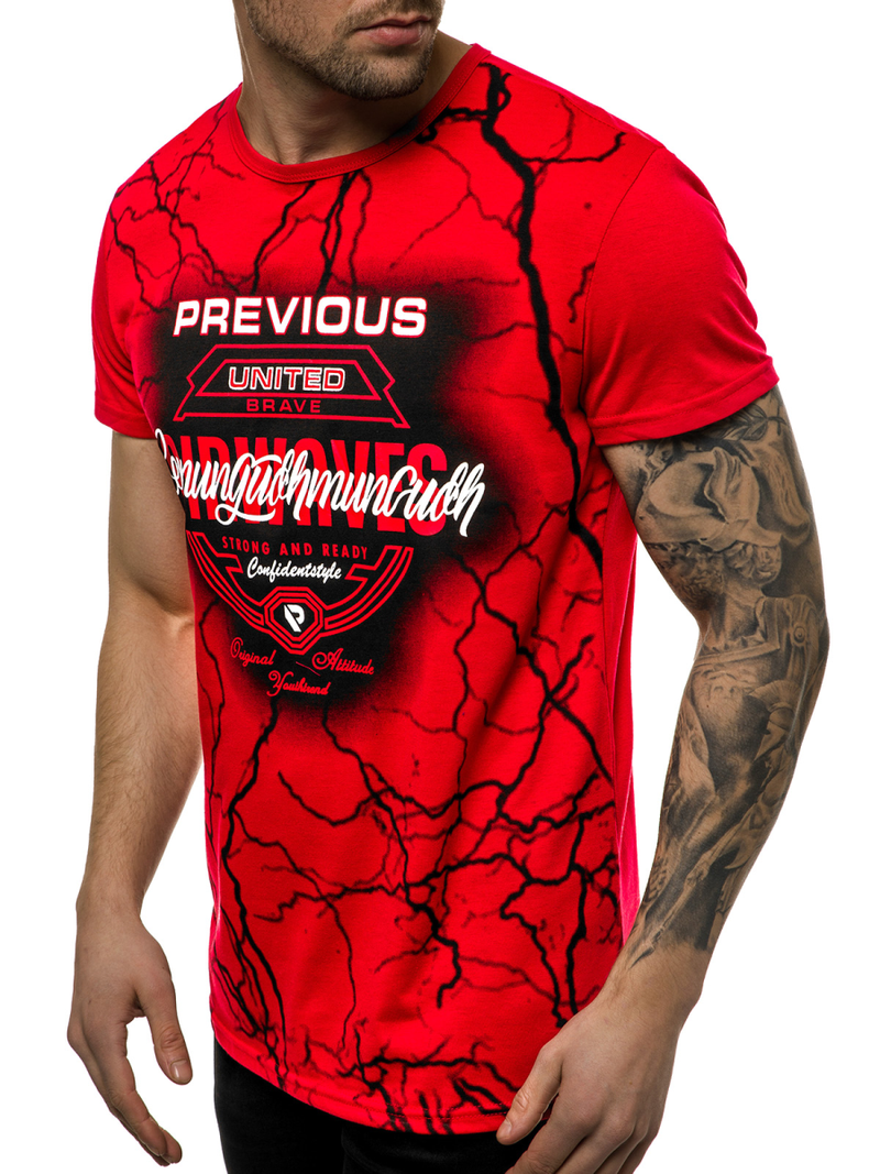 Tricou bărbați rosii OZONEE JS/SS10962