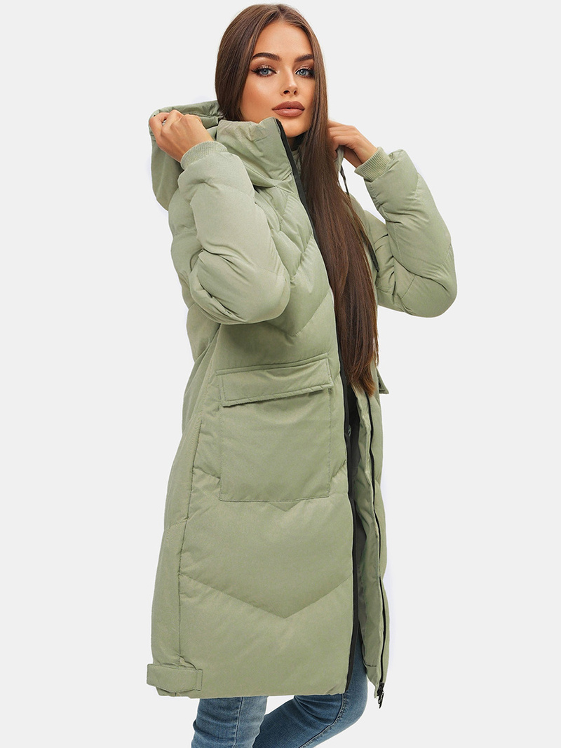Geacă de iarnă parka femei verde deschis OZONEE JS/M735/156