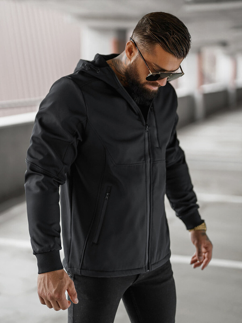 Jachetă bărbați softshell negru OZONEE JS/27B6529/3Z