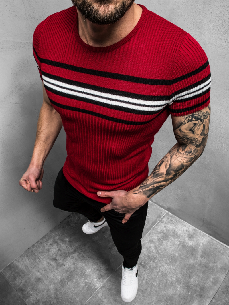 Pulover bărbați albastru bordo OZONEE L/2296Z