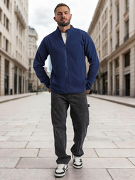 Hanorac cu fermoar bărbați bleumarin OZONEE JS/HH016/25