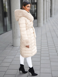 Palton de femei bej OZONEE JS/5M3160/254Z