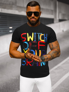 Tricou bărbați negru OZONEE O/T125/3Z