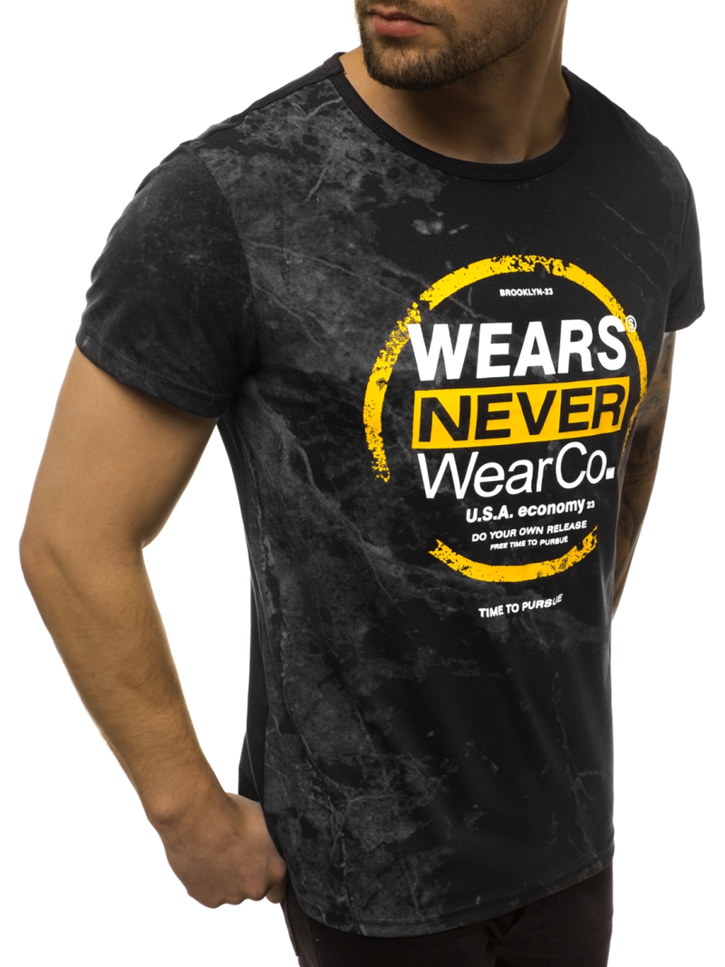 Tricou bărbați negru OZONEE JS/SS10925