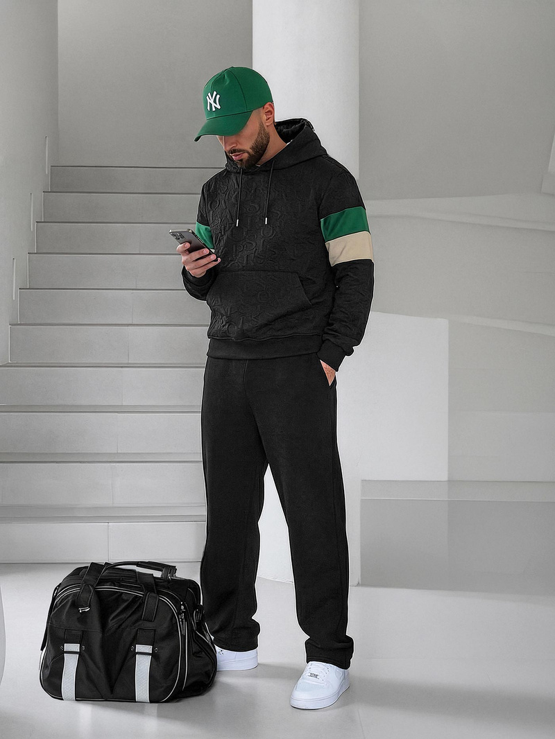 Hanorac bărbați negru OZONEE JS/3B578