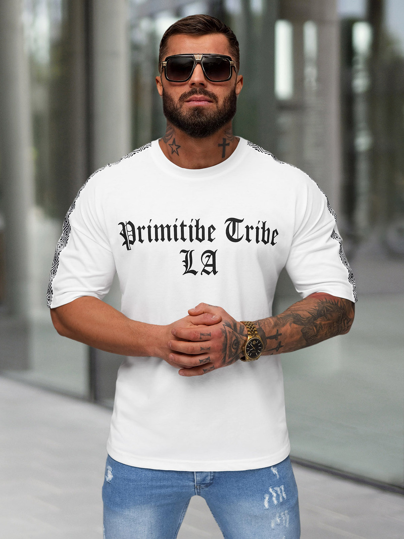 Tricou bărbați alb OZONEE JS/8B1380/1