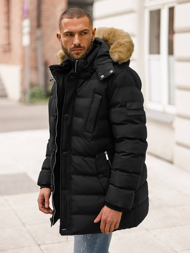 Geacă bărbați neagră OZONEE JS/5M3122/392Z