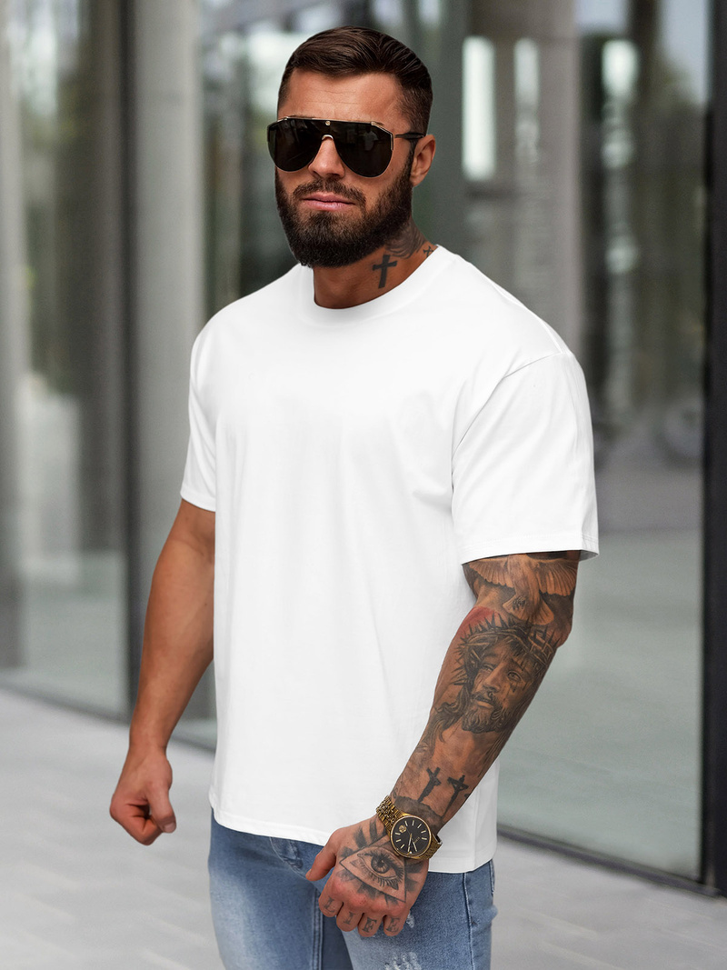 Tricou bărbați alb OZONEE JS/67T1298/1