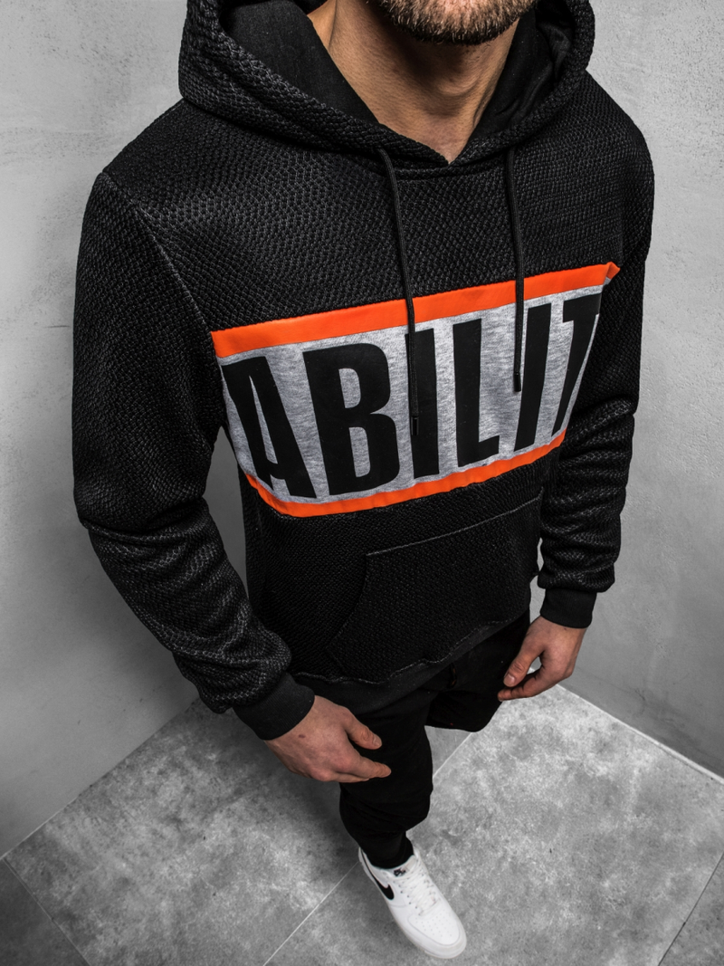 Hanorac bărbați neagră OZONEE JS/KS1936Z