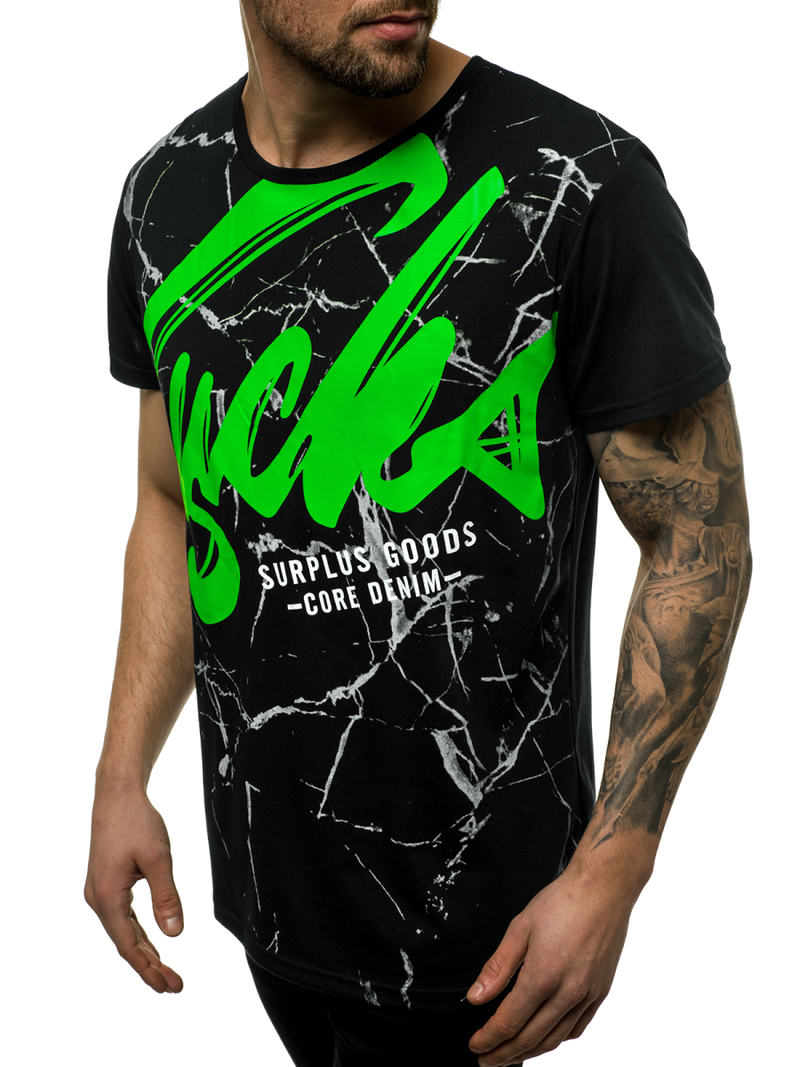 Tricou bărbați neagră OZONEE JS/KS2015