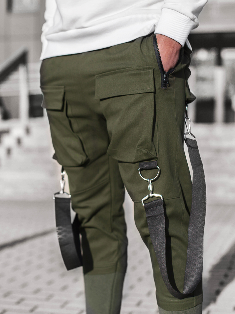 Pantaloni chino jogger pentru bărbați kaki OZONEE G/11133