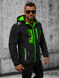 Jachetă softshell bărbați neagră-verde OZONEE JS/HH026/1AZ