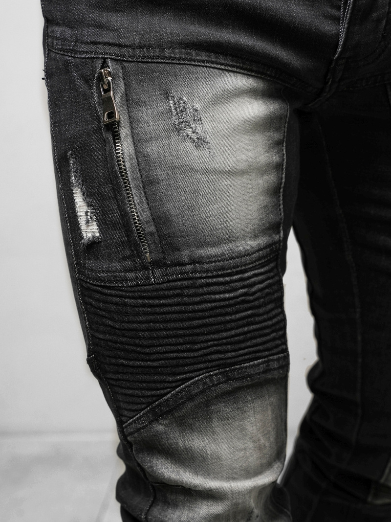 Blugi bărbaţi negri OZONEE NB/MP0046N