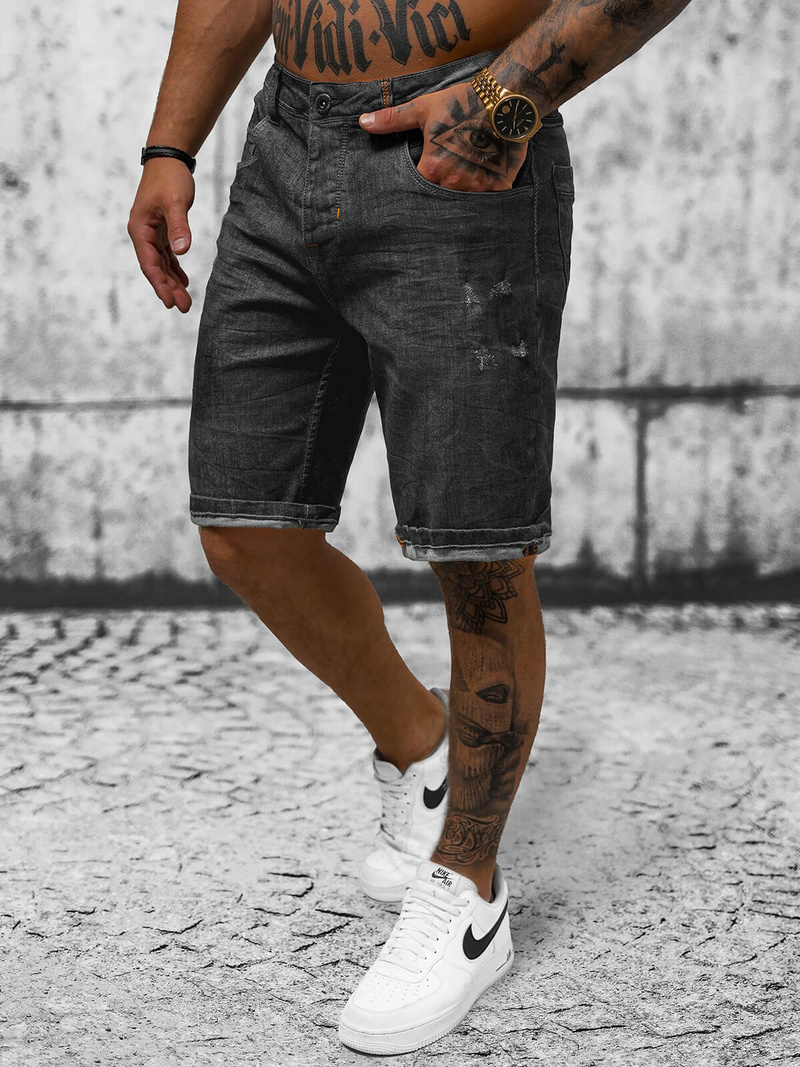 Pantaloni scurti bărbați negri OZONEE O/24000