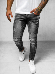 Blugi pentru barbati negri OZONEE NB/MP007NZ