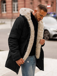 Geacă de iarnă parka bărbați neagră OZONEE JS/22M316/392Z