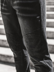 Blugi jogger bărbați negri OZONEE JS/KK1023