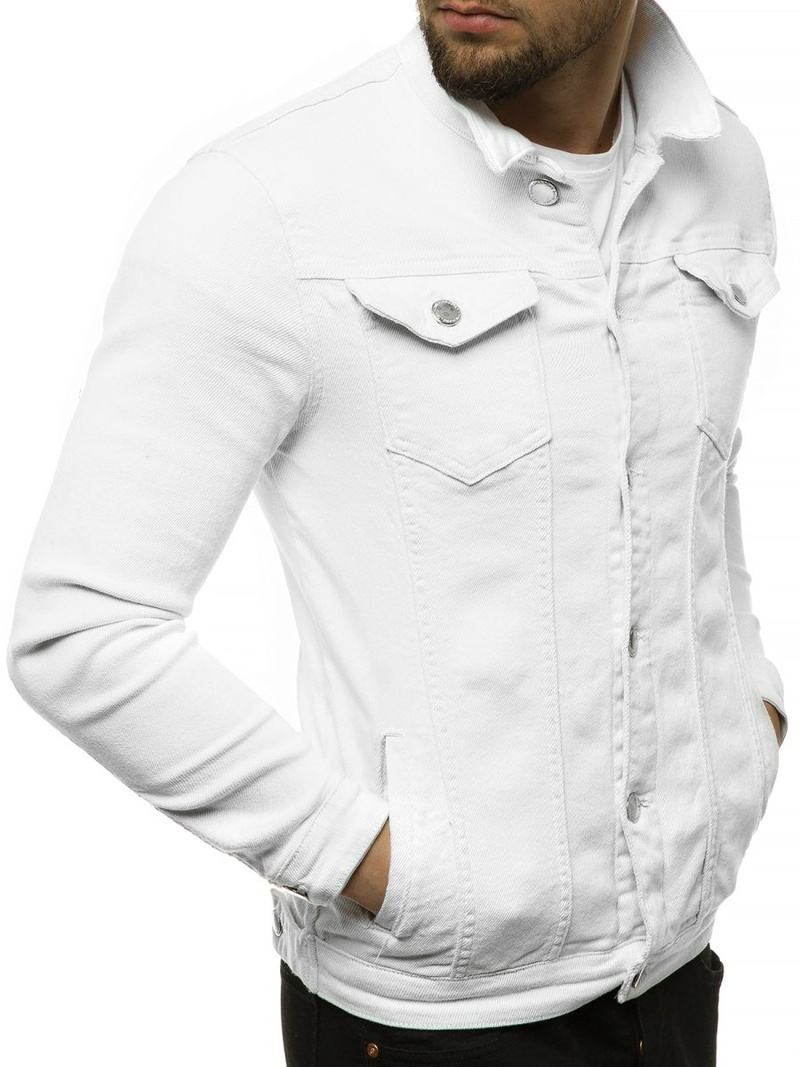 Geacă de blugi bărbați albă OZONEE G/620