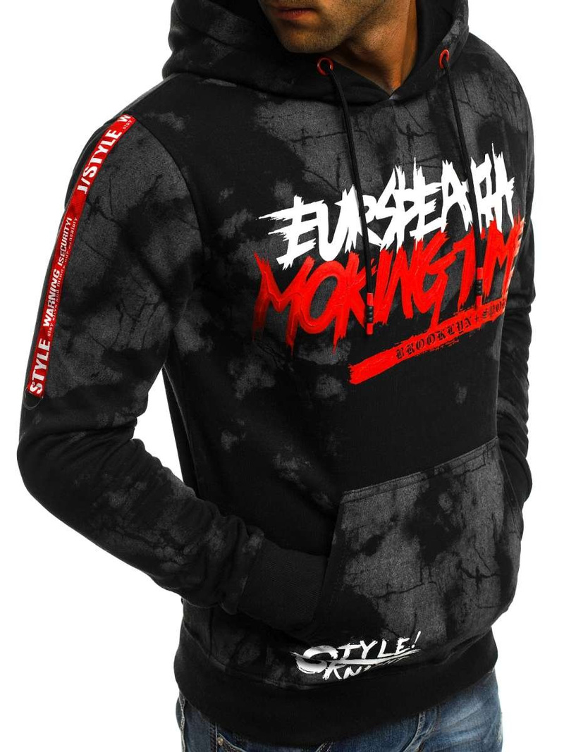 Hanorac bărbați neagră OZONEE JS/DD210Z