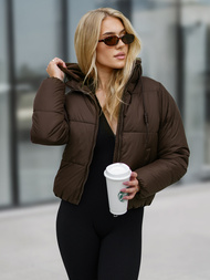 Geacă de femei ciocolată OZONEE JS/16M9187/158