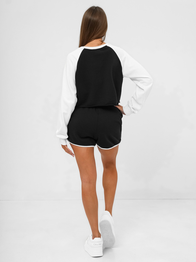 Trening dama doua piese negru-alb OZONEE JS/M58631AB