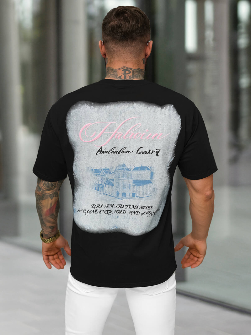 Tricou bărbați negru OZONEE O/YN2/632