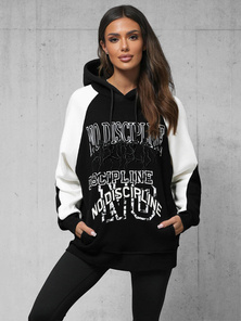Hanorac oversize negru OZONEE O/SWE23037Z