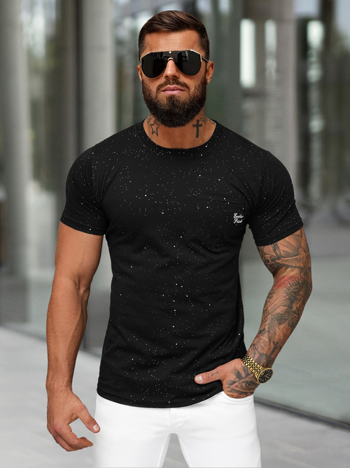 Tricou bărbați negru OZONEE O/QQ1387