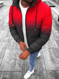 Geacă reversibilă bărbați roșu/neagră OZONEE JS/M760/270