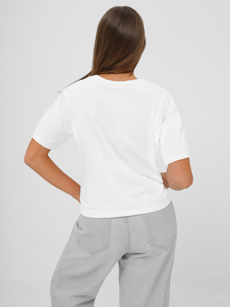 Tricou femei albi-albastru OZONEE JS/RJ77247