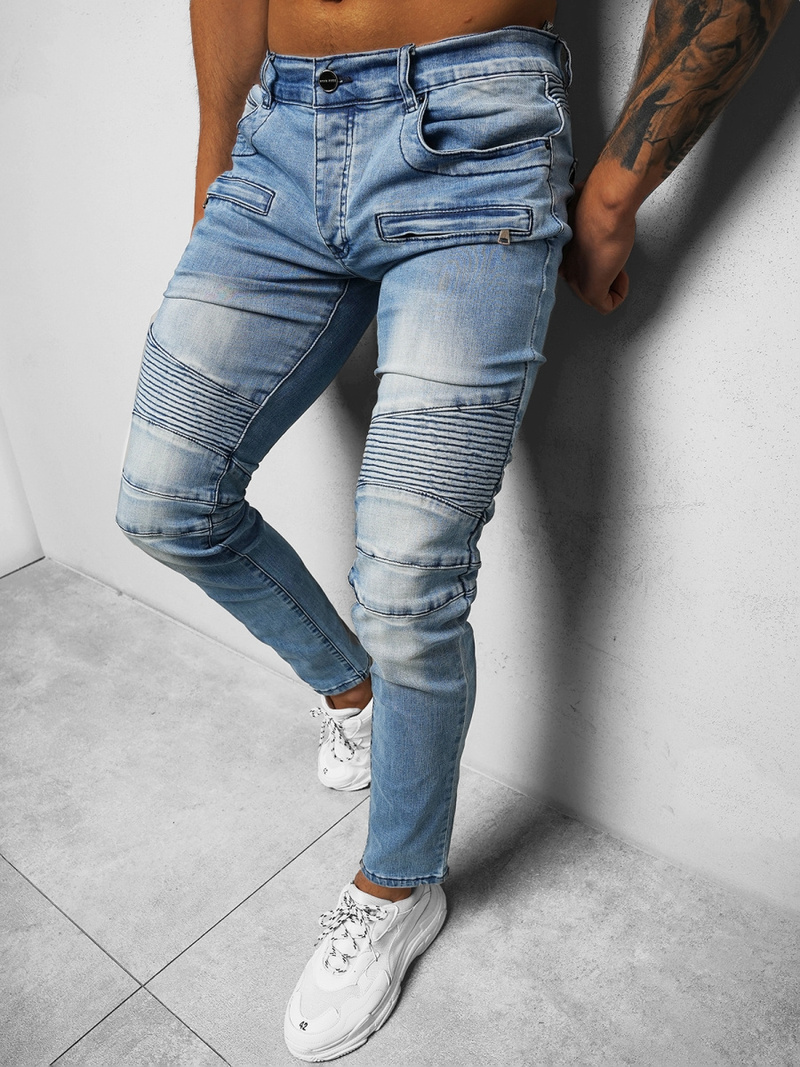 Blugi bărbaţi albaștri deschis OZONEE NB/MP0029BC