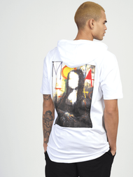 Tricou cu glugă bărbați alb OZONEE MR/21553